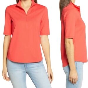 TOMMY BAHAMA  Coral Orange Aubrey IslandZone® Half Zip Women's Top US Sz XL NWT